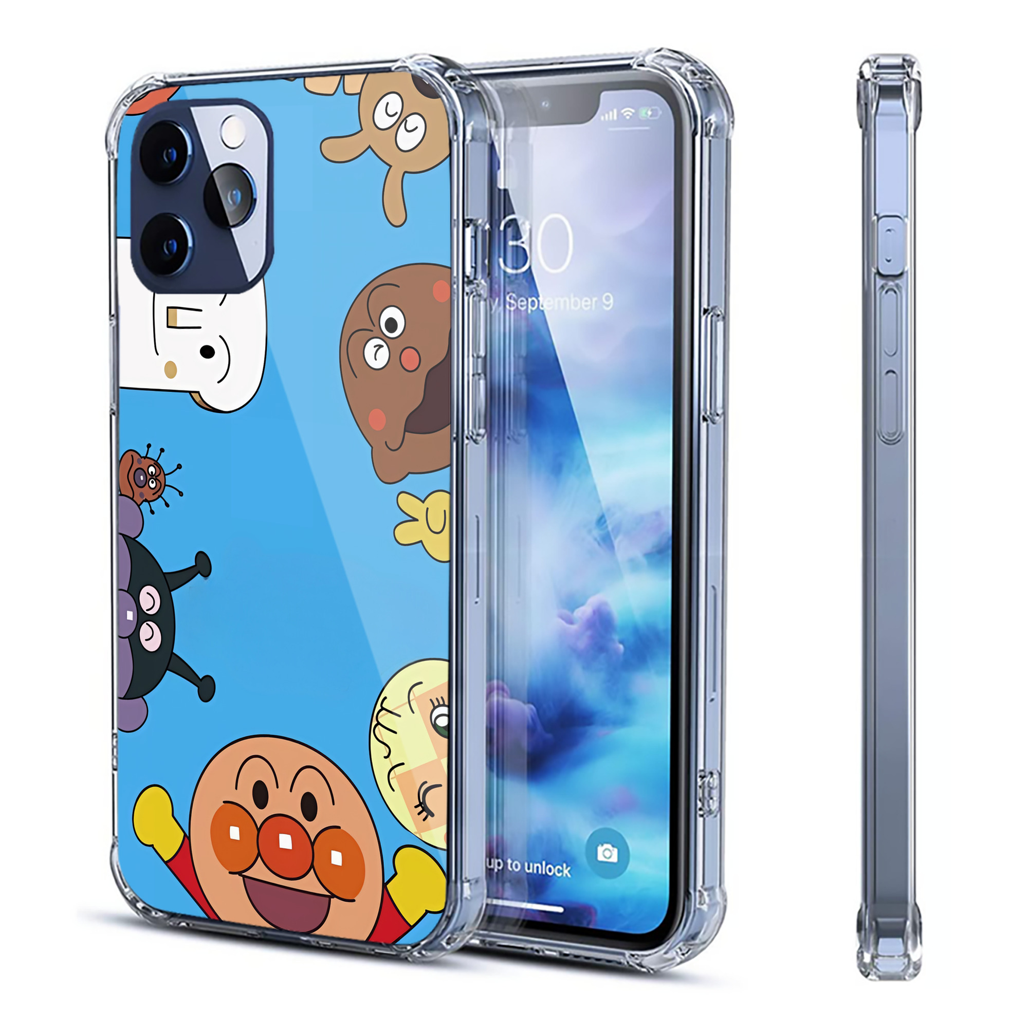 （画像用） アンパンマン Anpanman 【iPhone 12シリーズ対応】透明スマホケース（クリアソフトケース）